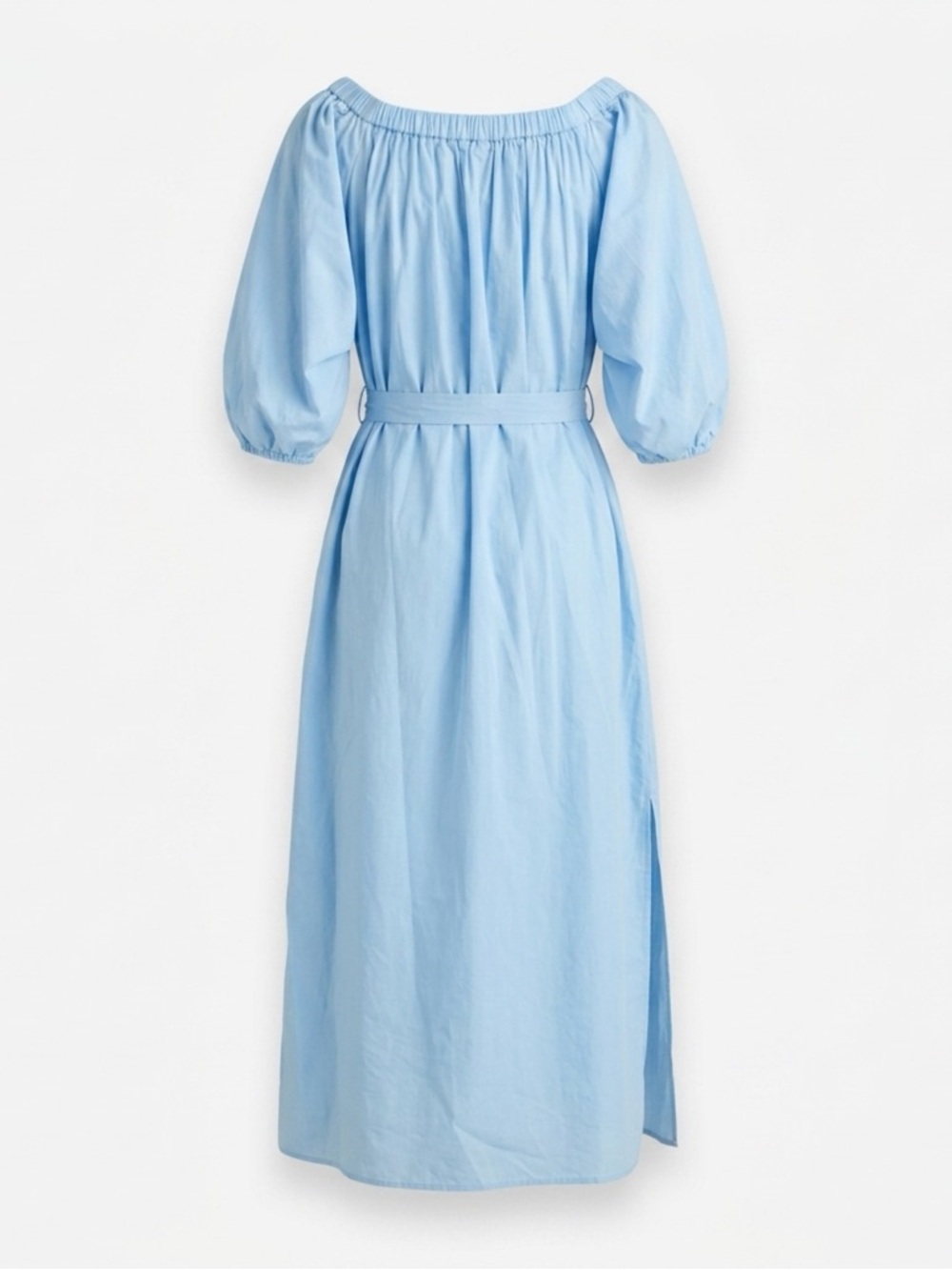 Staud Light Blue Puff-Sleeve Button-Front Midi Dress - Picture 2 of 2